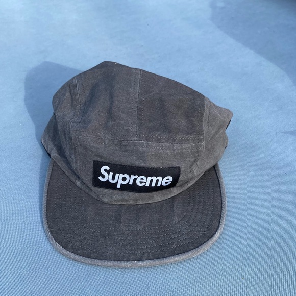 supreme washed linen camp cap